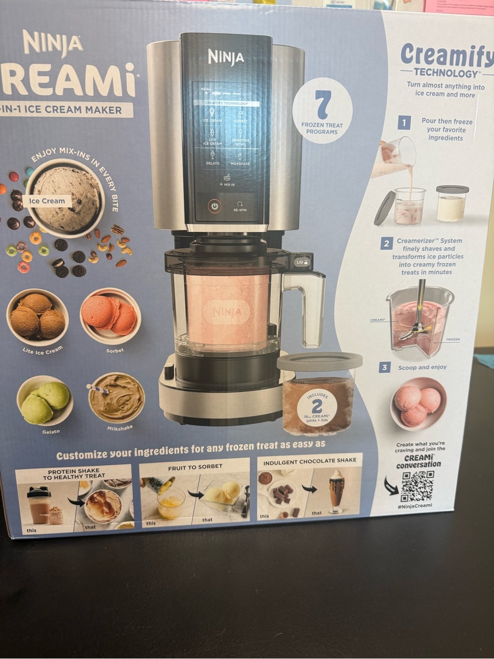 Ninja Creami Ice Cream Maker in Silver and Black